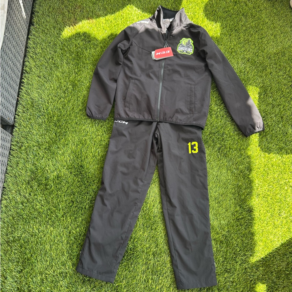CCM Black and Red Youth kids  jacket and pants